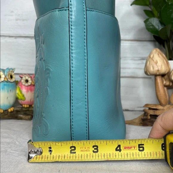 Patricia Nash Teal Tooled Embossed Shoulder Bag - Picture 9 of 11